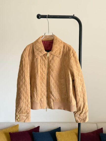 Chanel Paris Quilted Suede Bomber Jacket