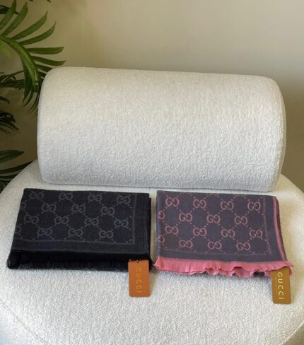 Gucci GG Jacquard Wool Silk Scarfs