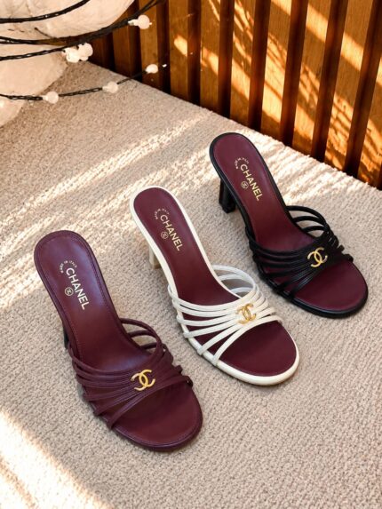 Chanel CC Strappy Mule Heels