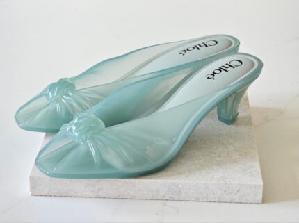 Chloe Jelly Bow Mule Heels