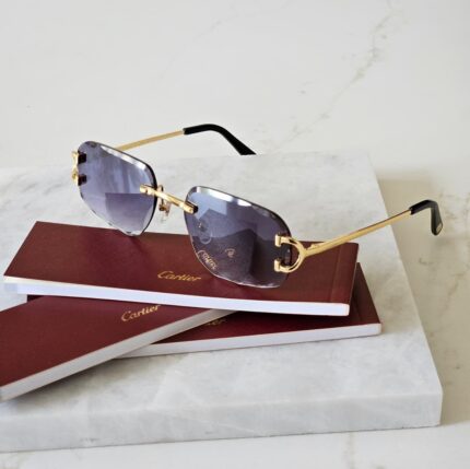 Cartier C Decor Rimless Diamond-Cut Sunglasses