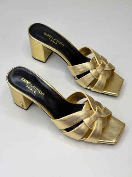 YSL Bianca Braided Mule Sandals