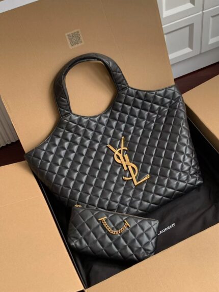 YSL Icare Maxi Quilted Shopping Tote Bag