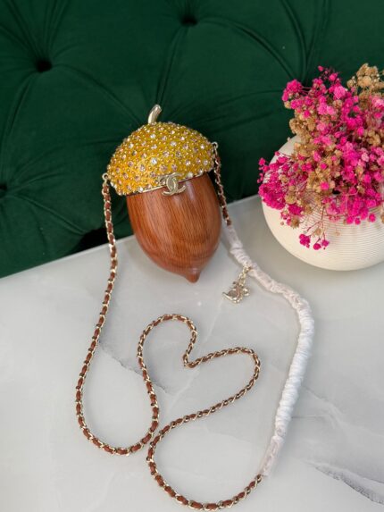 Chanel Acorn Egg Minaudière Crystal Evening Clutch