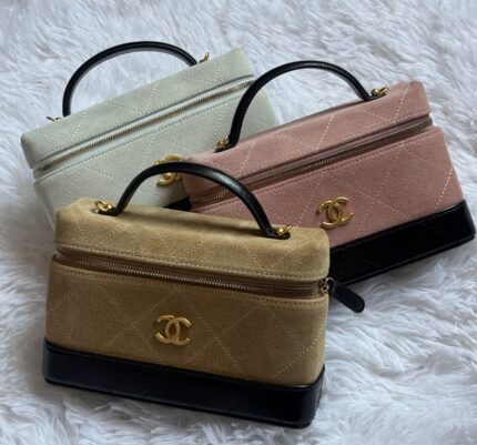Chanel Suede Vanity Top Handle Bags