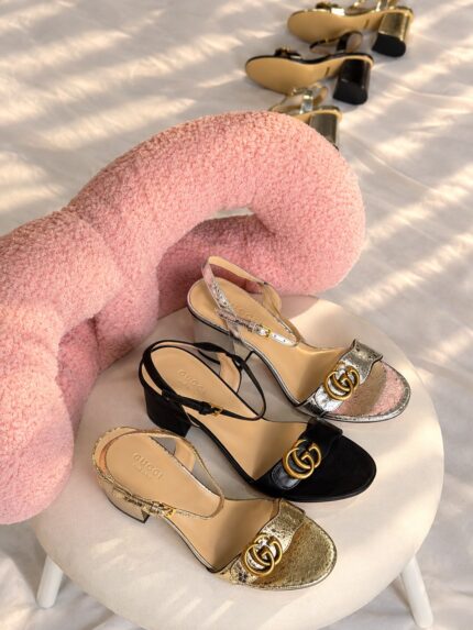 Gucci Double G Block Heel Sandals