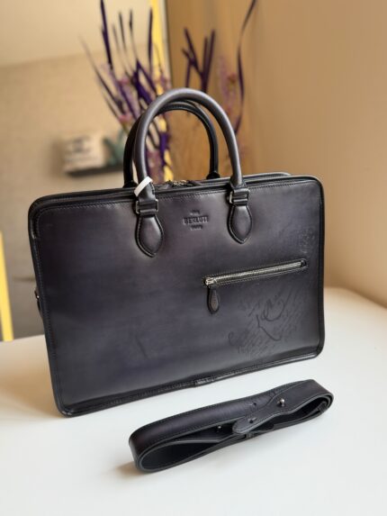 Berluti Deux Jours Scritto Venezia Leather Briefcase