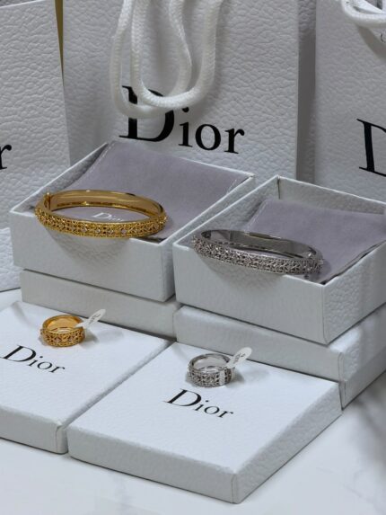 Christian Dior Lace Crystal Bangle and Ring Sets