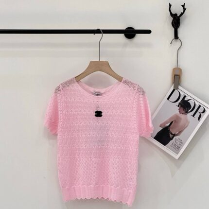 Chanel Openwork Pointelle Knit Tops