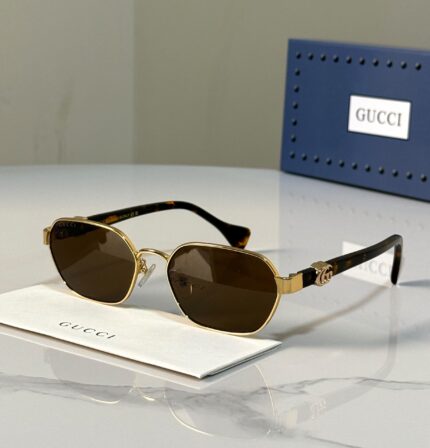 Gucci Double G Metal Hexagonal Sunglasses