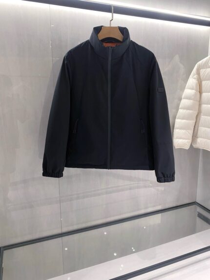 Zegna Water-Repellent Stand Collar Zip Jacket