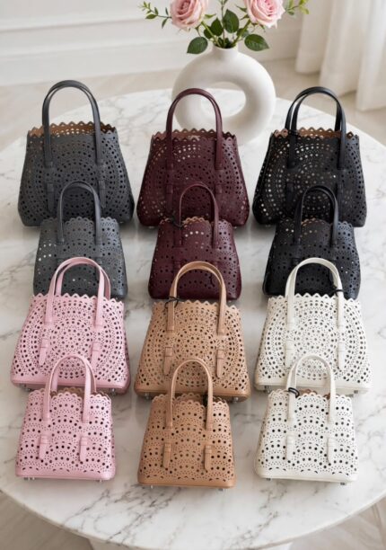 Alaïa Mina Mini Perforated Leather Tote Bags
