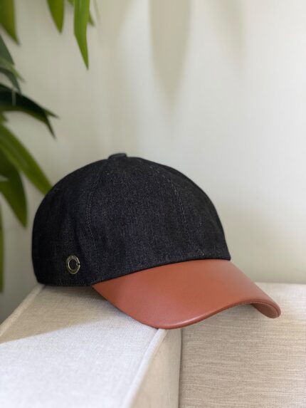 Loro Piana Denim Leather Brim Baseball Caps
