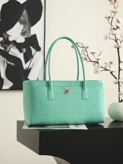Chanel Croc-Embossed CC Tote Bags