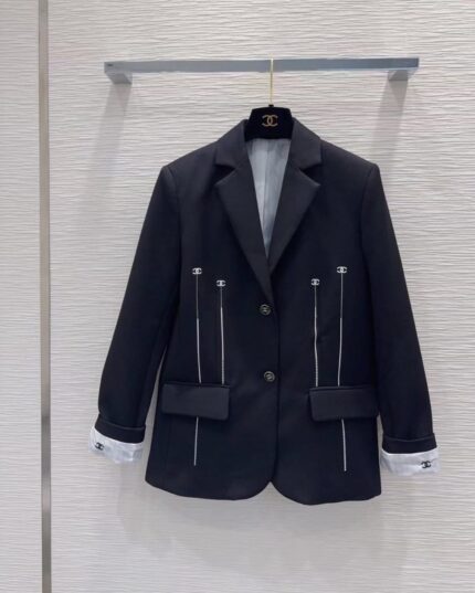 Chanel CC Logo Chain Zip Blazer