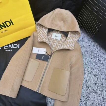 Fendi Roma Reversible FF Monogram Wool Blend Zip Jackets