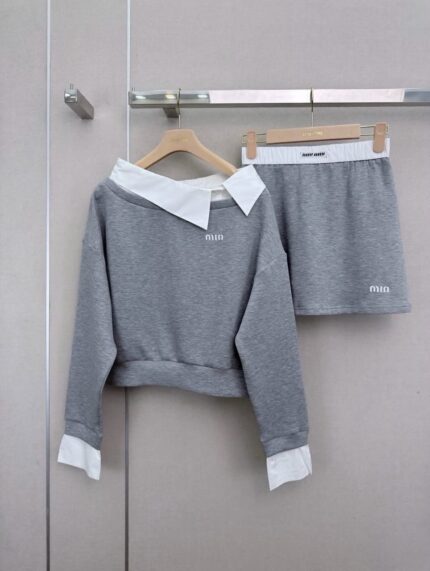 Miu Miu Collared Layered Sweatshirt