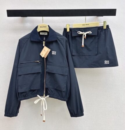 Miu Miu Drawstring Cropped Jacket