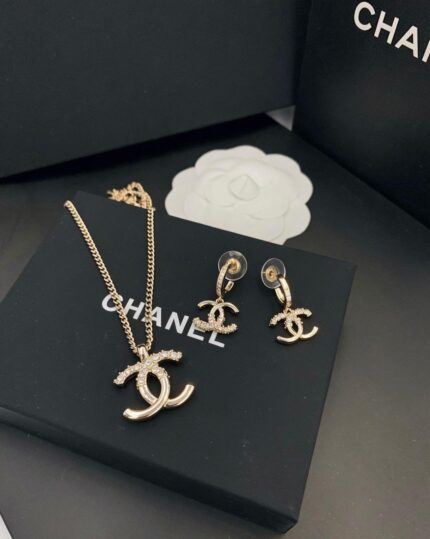 Chanel Classic CC Crystal Pendant Jewelry Set