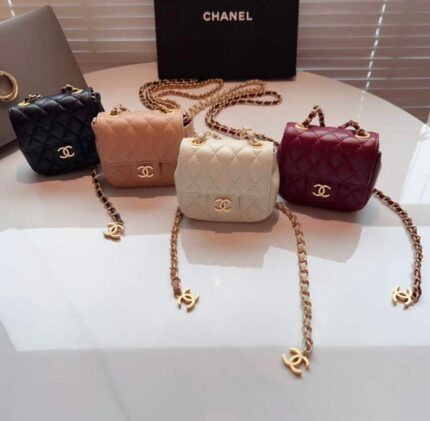 Chanel Micro Quilted Square Flap Pouch with Long Chain