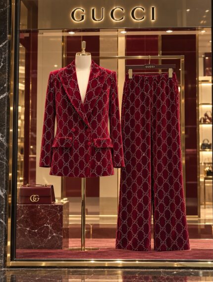 Gucci GG Embellished Velvet Power Suit