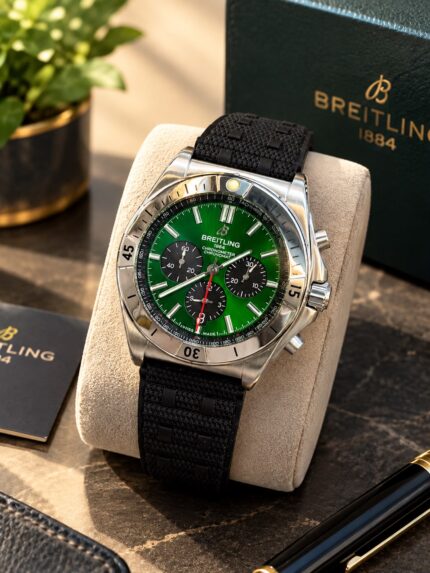 Breitling Chronomat B01 42 Emerald Green Panda Chronograph