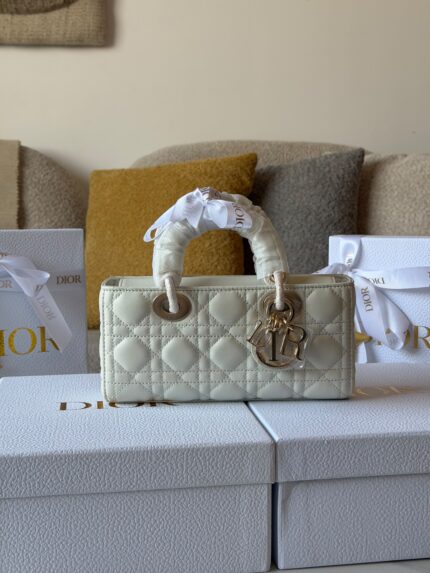 Dior Lady Dior Mini Cannage Lambskin Top-Handle Bags