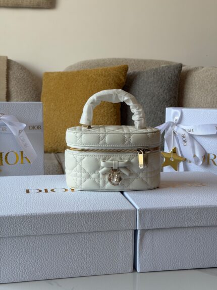 Dior Micro Vanity Cannage Lambskin Top-Handle Bag