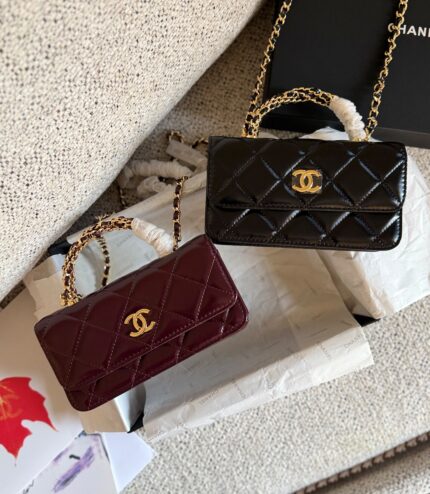 Chanel  Quilted Diamond Mini Kelly Bag with Chain Top Handle