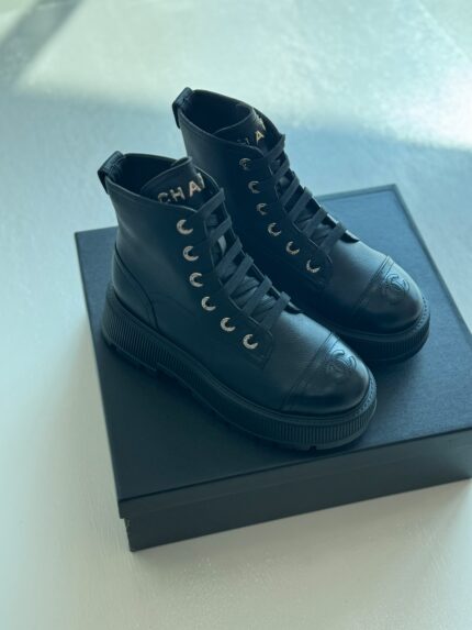 Chanel Combat Lace-Up Boots