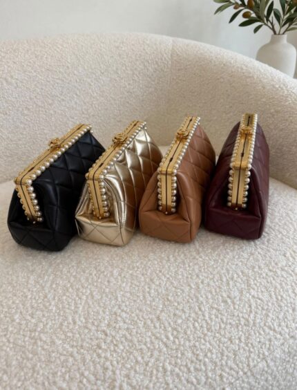 Chanel Quilted Pearl Kiss-Lock Clutch