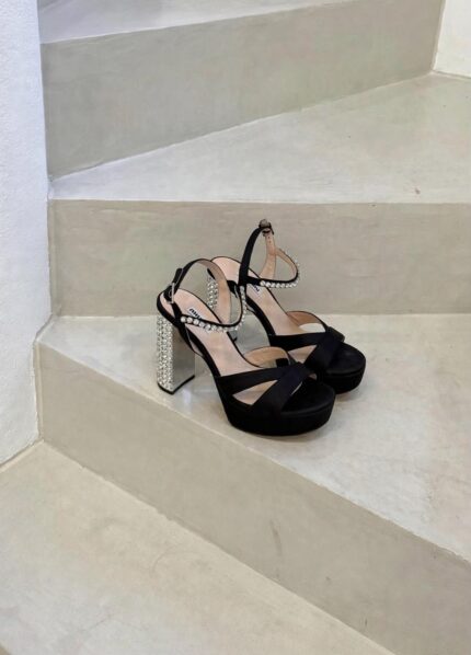 Miu Miu Crystal-Embellished Platform Sandals