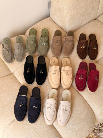 Loro Piana Charms Walk Suede Babouche Mule Loafers