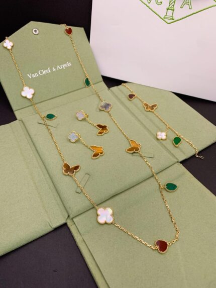 Van Cleef & Arpels Lucky Spring Multi-Motif Long Necklace Set