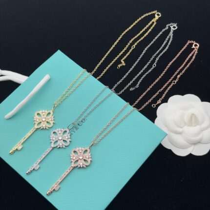 Tiffany &  Co. Tiffany Keys Wisteria Flower Key Pendant Necklace