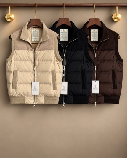 Brunello Cucinelli Quilted Puffer Gilet Vests