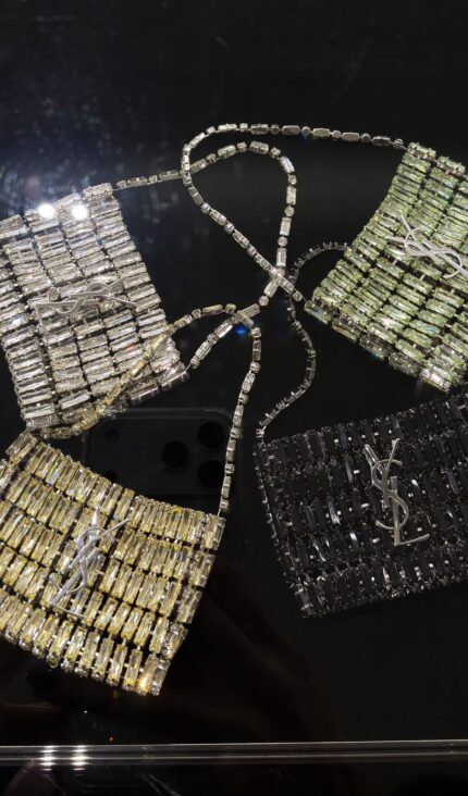 YSL Saint Laurent Crystal Embellished Mini Evening Bags