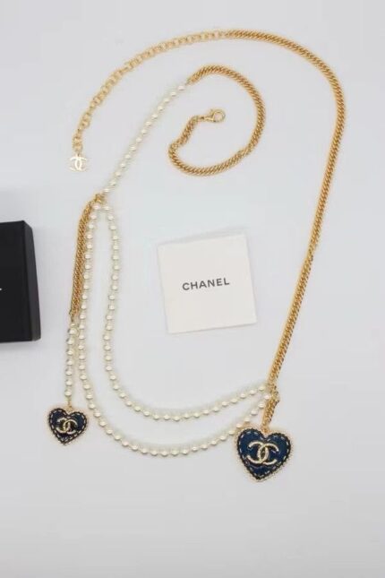 Chanel Pearl Heart Chain Belt