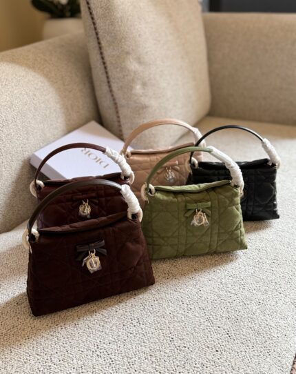 Christian Dior Toujours Bow Cannage Small Hobo Shoulder Bags