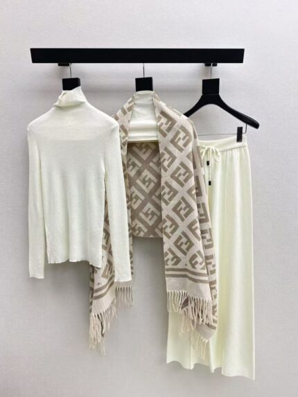 Fendi FF Monogram Wool Knit 3-Piece Co-Ord Sets