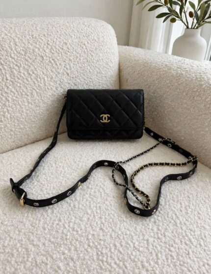 Chanel Quilted Wallet on Chain with Eyelet Strap