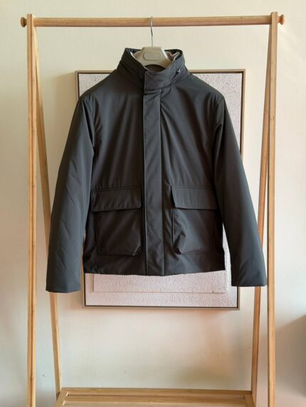 Loro Piana Traveler High Neck Technical Jacket With Front Flap Pockets