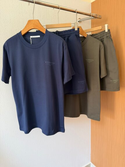 Givenchy Paris Address Logo Cotton T-Shirt and Shorts Co-Ord Sets