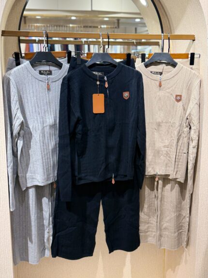 Loro Piana Ribbed Zip-Up Knit Co-ord Sets