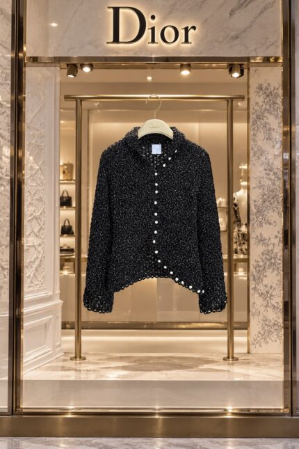 Christian Dior Pearl-Embellished Tweed Jacket