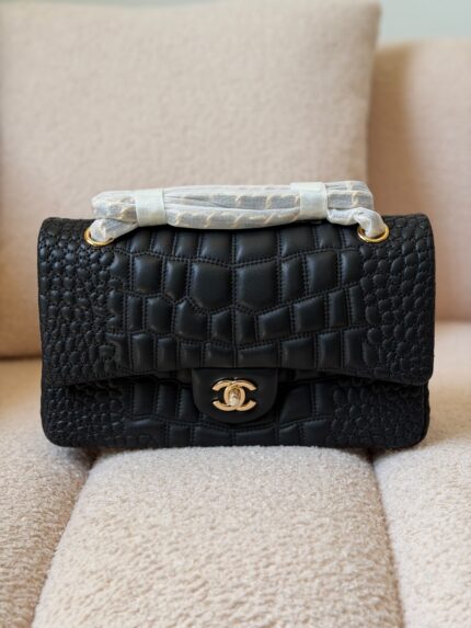 Chanel Classic Flap Croc-Embossed Bag