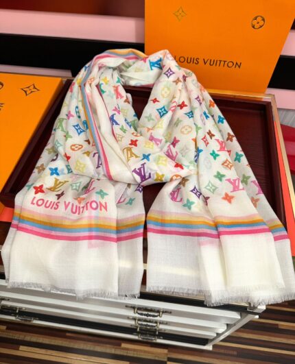 Louis Vuitton Multicolor Monogram Cashmere Silk Scarf