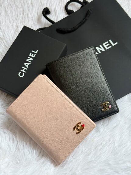 Chanel Cherry CC Caviar Leather Wallet Set With Card Holders