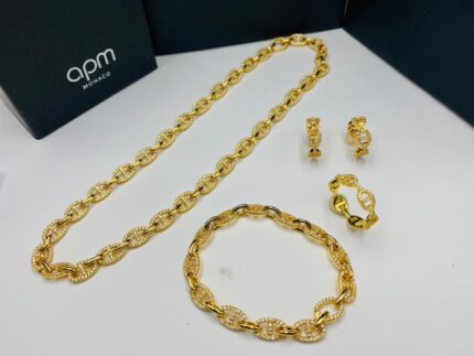 APM Monaco Pave Mariner Chain Full Jewelry Sets