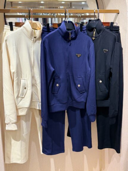 Prada Milano Triangle Logo Zip-Up Tracksuit Co-Ord Sets
